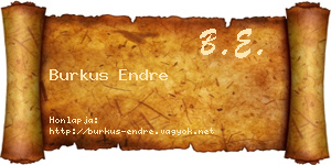 Burkus Endre névjegykártya